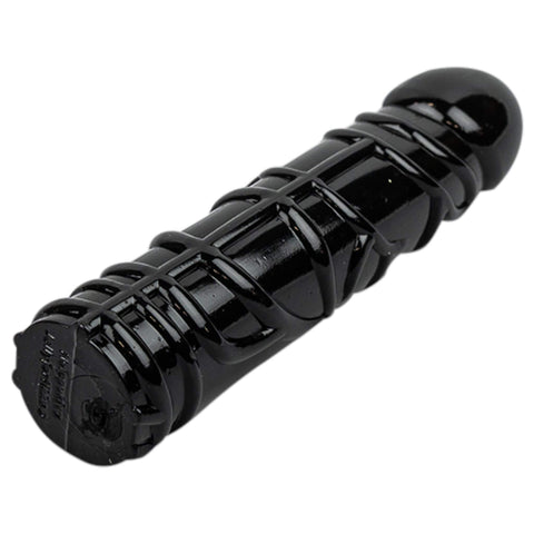 Jellyjortikka musta dildo, läpinäkyvä ja rakenteeltaan 19,5 cm.